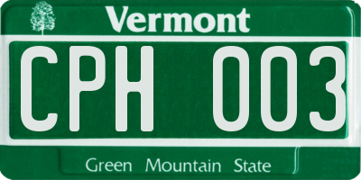 VT license plate CPH003