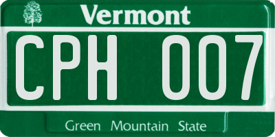 VT license plate CPH007