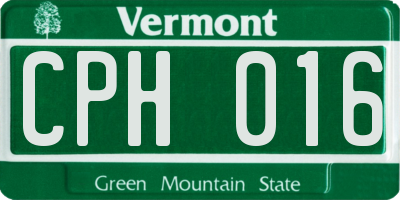 VT license plate CPH016
