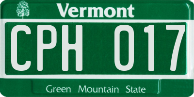 VT license plate CPH017