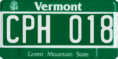VT license plate CPH018
