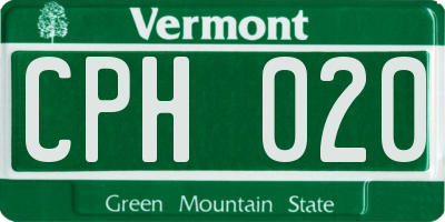 VT license plate CPH020