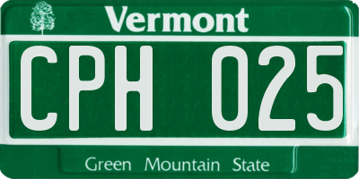 VT license plate CPH025