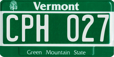 VT license plate CPH027