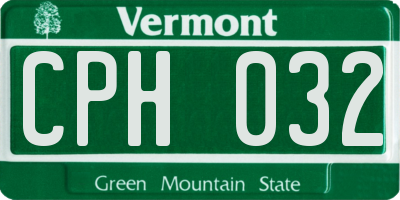 VT license plate CPH032
