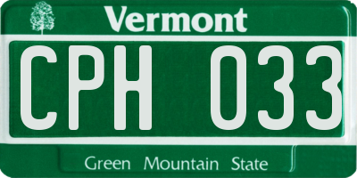 VT license plate CPH033