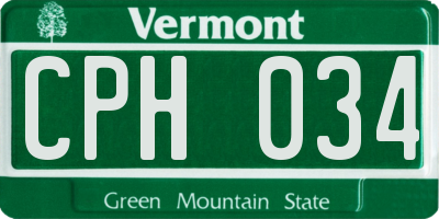 VT license plate CPH034