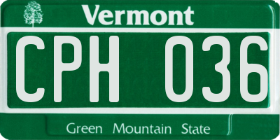 VT license plate CPH036