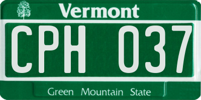 VT license plate CPH037