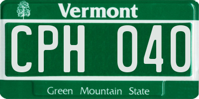 VT license plate CPH040