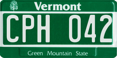 VT license plate CPH042