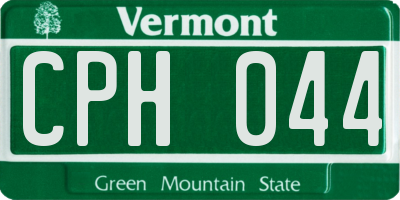 VT license plate CPH044