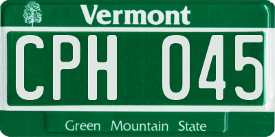 VT license plate CPH045