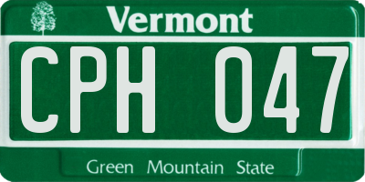 VT license plate CPH047