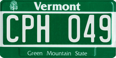 VT license plate CPH049