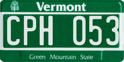 VT license plate CPH053