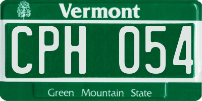 VT license plate CPH054