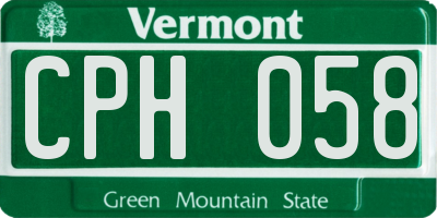 VT license plate CPH058