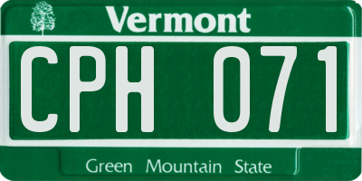 VT license plate CPH071