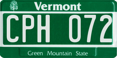 VT license plate CPH072