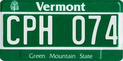 VT license plate CPH074