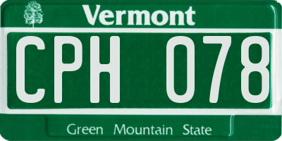 VT license plate CPH078