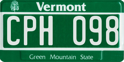 VT license plate CPH098