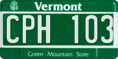 VT license plate CPH103