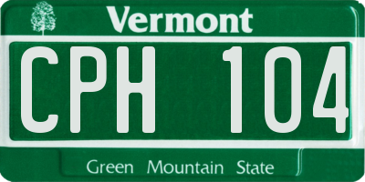 VT license plate CPH104