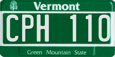 VT license plate CPH110