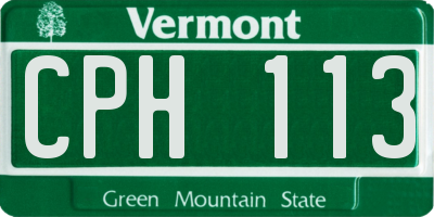 VT license plate CPH113