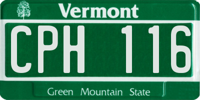 VT license plate CPH116