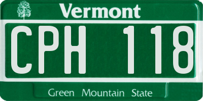 VT license plate CPH118