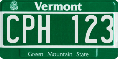 VT license plate CPH123