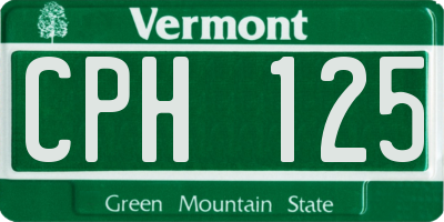 VT license plate CPH125