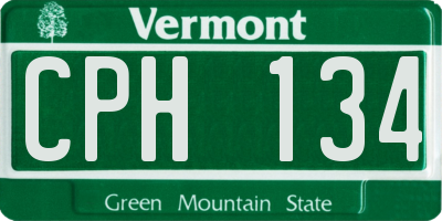 VT license plate CPH134
