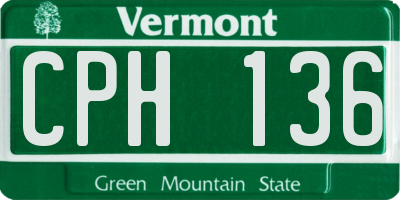 VT license plate CPH136