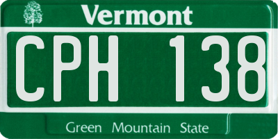 VT license plate CPH138