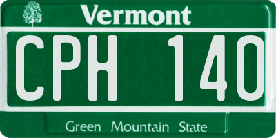 VT license plate CPH140