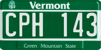 VT license plate CPH143