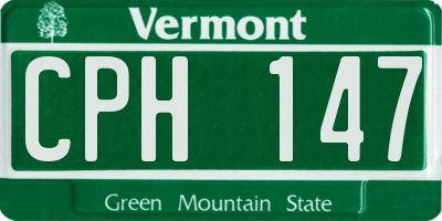 VT license plate CPH147