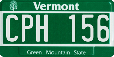 VT license plate CPH156