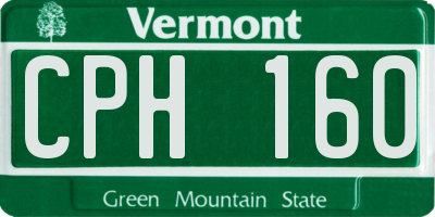 VT license plate CPH160