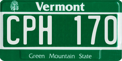 VT license plate CPH170