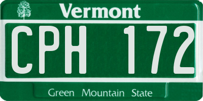 VT license plate CPH172
