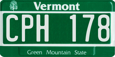 VT license plate CPH178