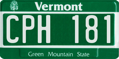 VT license plate CPH181