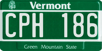 VT license plate CPH186