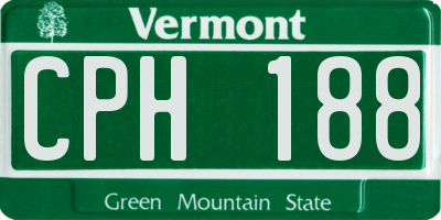 VT license plate CPH188