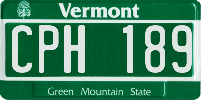 VT license plate CPH189